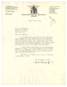 Letter from Hale Woodruff to W. E. B. Du Bois