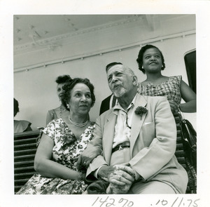 W. E. B. Du Bois and Shirley Graham Du Bois on board the S. S. Liberte, August 1958