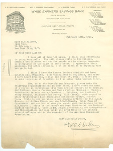 Letter from W. E. B. Du Bois to M. G. Allison