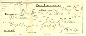 Fisk University receipt