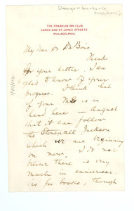 Letter from George W. Jacobs & Co. to W. E. B. Du Bois