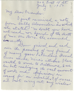 Letter from Ruth McGhee to W. E. B. Du Bois and family