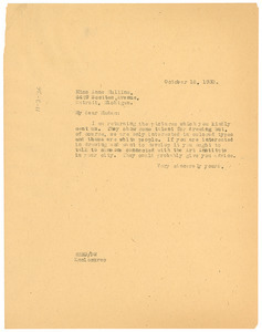 Letter from W. E. B. Du Bois to Anne Mullins
