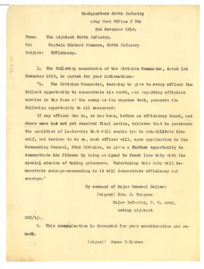 Memorandum from Louis R. Mehlinger to Commanding Officer, 368th Infantry