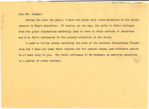 Letter from W. E. B. Du Bois to Bernard Seeman