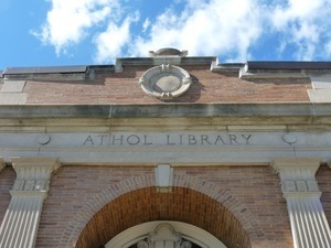 Athol Public Library: exterior view of front entrance (detail)