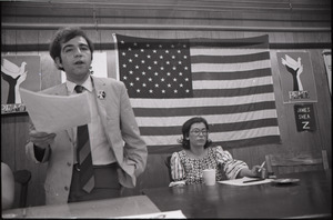 Student Mobilization Committee to End the War in Vietnam meeting against SDS violence