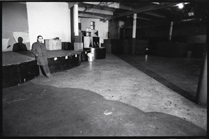 Ray Riepen in the closed Boston Tea Party, leaning against the stage ...