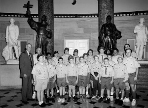 Congressman John W. Olver with visiting Boy Scout troop