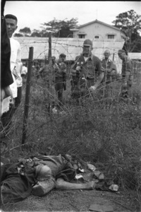 Dat-Do battle. Bodies of dead Vietcong whose assaults against the district headquarters were broken by village militias.