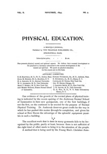 Physical Education, November, 1893