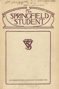 The Springfield Student (vol. 1, no. 1), October 15, 1910