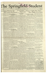 The Springfield Student (vol. 20, no. 9) December 6, 1929
