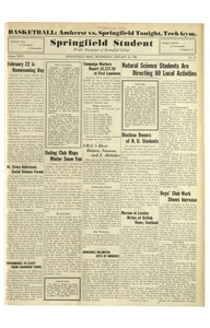 The Springfield Student (vol. 26, no. 19) January 22, 1936