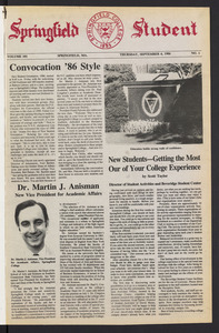 The Springfield Student (vol. 101, no. 1) Sept. 4, 1986