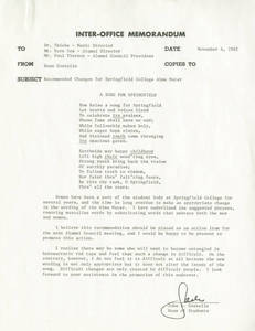 Memorandum about lyrics (November 4, 1982)