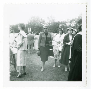 Gathering after graduation at Springfield College, c. 1959