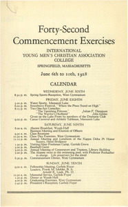 Springfield College Commencement program (1928)
