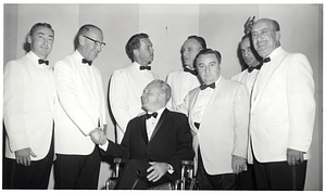 Mayor John F. Collins with John W. Costello, Maurice A. Donahue, John E. Powers, and Harry Della Russo