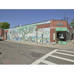 Mural outside Fornax Bread Company, Roslindale