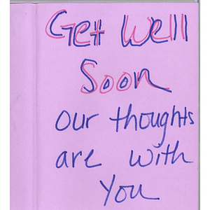 Card from a woman at the Western Massachusetts Correctional Alcohol Center