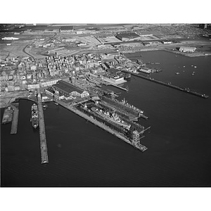 East Boston Waterfront, Jeffries Point, Bethlehem Steel Company, drydock (was Simpsons), 2 Navy ships, Massachusetts Port Authority, Boston, MA
