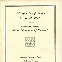 Arlington Hisgh School Dramatic Club Presents Shakespeare's Comedy "The Merchant of Venice"