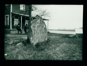 Stone inscribed "Landing Place of the First Settlers 1635," Newbury, Mass., undated