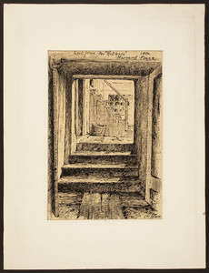 Exit from the "Rat Hole," Harvard Place, Boston, Mass., 1890