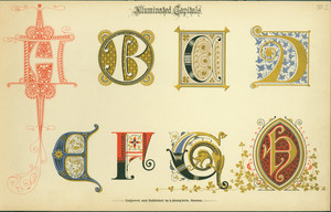 Printing example of illuminated capital letters, no. 2, as produced by Louis Prang, Boston, Mass., undated
