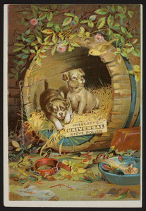 Trade card for Prescotts Universal Stove Polish, J.L. Prescott & Co., No. Berwick, Maine, undated