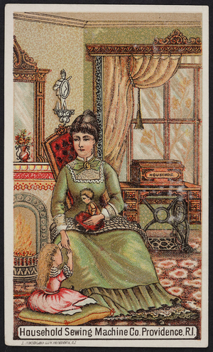 Trade cards for the Household Sewing Machine Co., Providence, Rhode Island, undated
