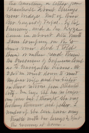 Thomas Lincoln Casey Notebook, April 1894-July 1894, 32, the Secretary a letter from