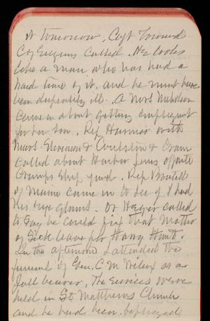 Thomas Lincoln Casey Notebook, October 1890-December 1890, 79, it tomorrow. Capt [illegible]