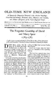The Forgotten Courtship of David and Marcy Spear, 1785-1787