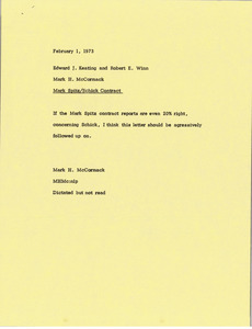 Memorandum from Mark H. McCormack to Edward J. Keating and Robert E. Winn