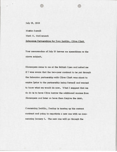 Memorandum from Mark H. McCormack to Martin Sorrell