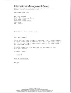 Letter from Mark H. McCormack to Lou Nemeth