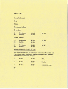 Memorandum from Judy A. Chilcote to Nancy Breckenridge McCormack