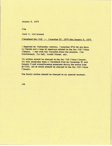 Memorandum from Mark H. McCormack to file