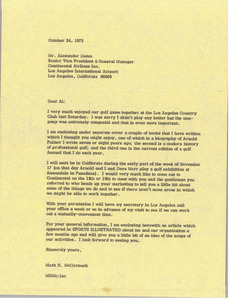 Letter from Mark H. McCormack to Alexander Damm