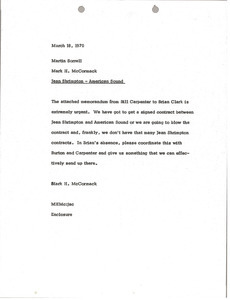 Memorandum from Mark H. McCormack to Martin Sorrell