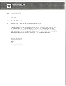 Memorandum from Mark H. McCormack to Ian Todd