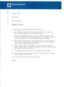 Memorandum from Mark H. McCormack to Bud Stanner