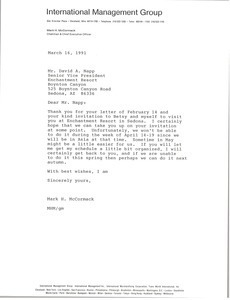 Letter from Mark H. McCormack to David A. Napp