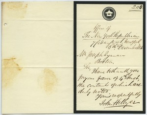 Letter from the New York Republican to Joseph Lyman
