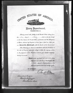 Harold A. Johnson, certificate of discharge from the U.S. Navy