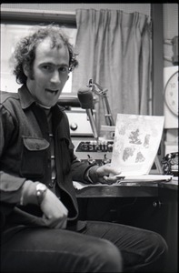 Informal portrait of Richard Safft in radio broadcast studio