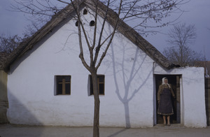 Woman at dwelling entrance, Subotica