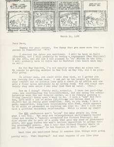 Letter from Judi Chamberlin to Dave Joseph